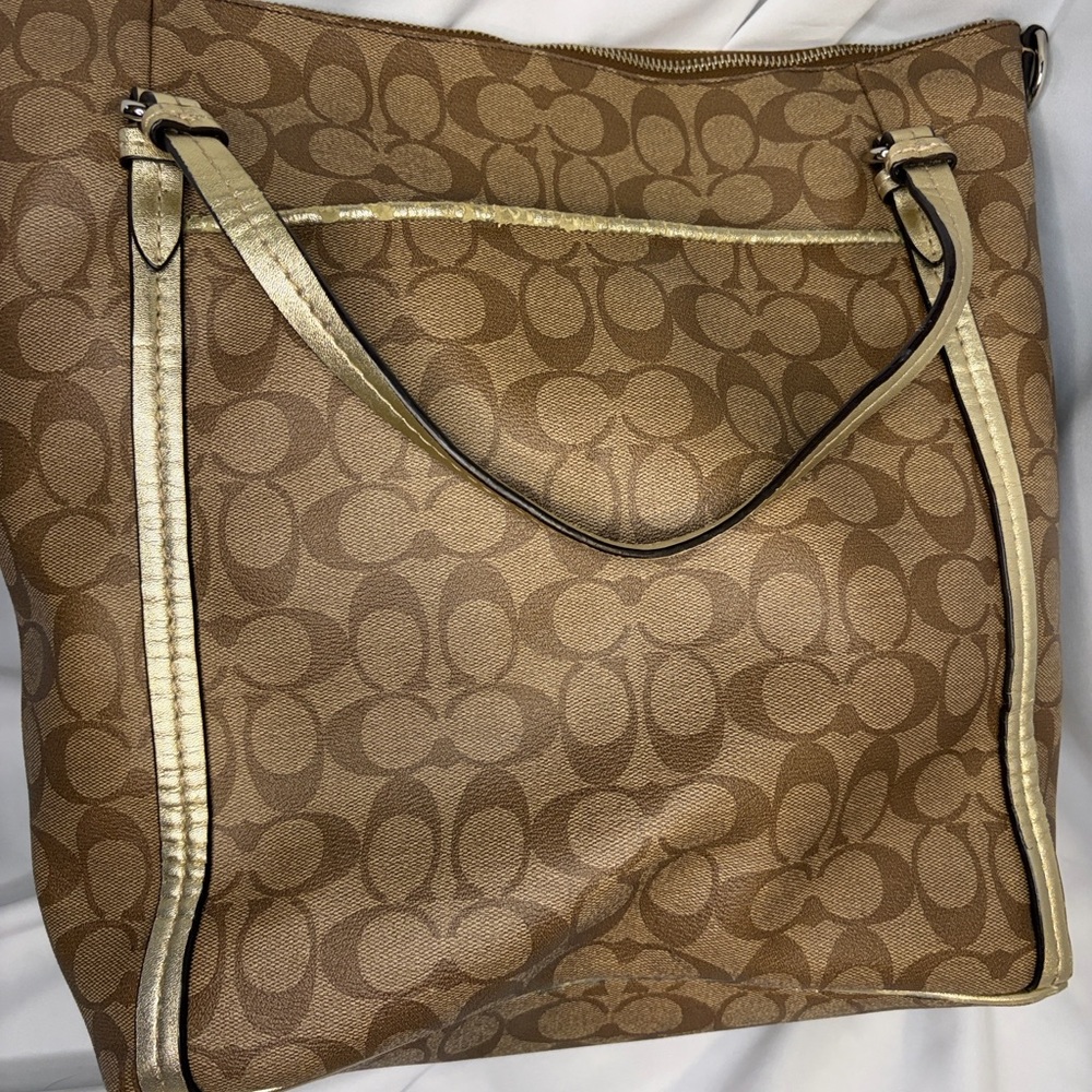 Coach Brown Signature Tote Bag - Picture 5 of 9